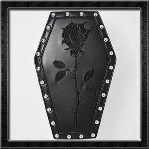 Black Rose Studded Goth Coffin Bag